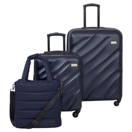 PUFFER HARDSIDE LUGGAGE SET, NAVY, 3-PC
