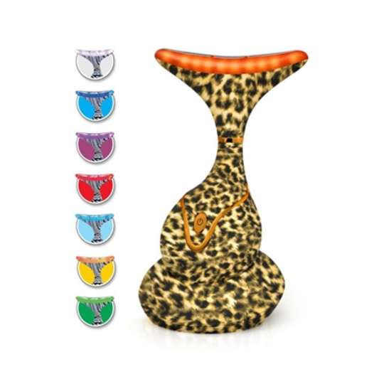 7 COLOR LED NECK  AND  FACE MASSAGER DELUXE, CHEETAH