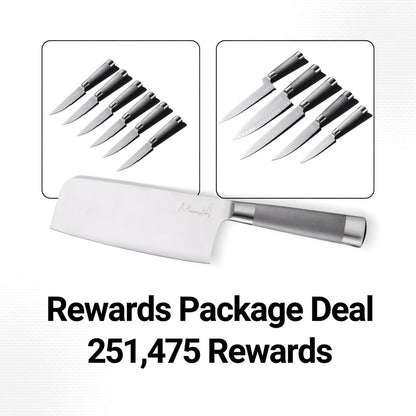 Messerstahl 6pc Steak Knife Set + Messersrahl 5pc Gourmet Knife Set + Messerstahl Gourmet Asian Cleaver