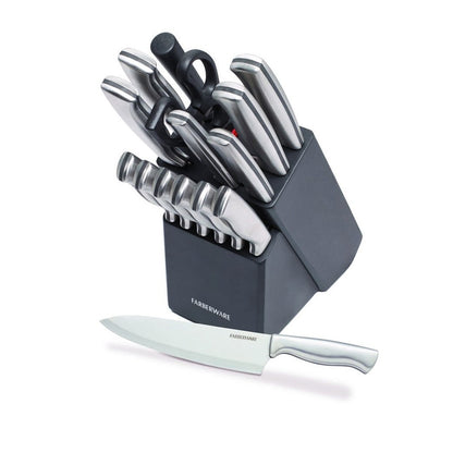 15PC STAMPED HIGH CARBON KNIFE BLOCK SET