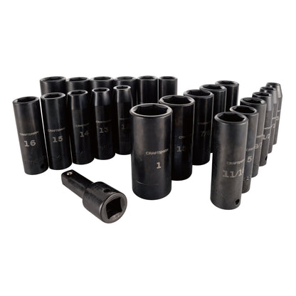 23PC 1/2" SAE & MM DEEP IMPACT SOCKET SET
