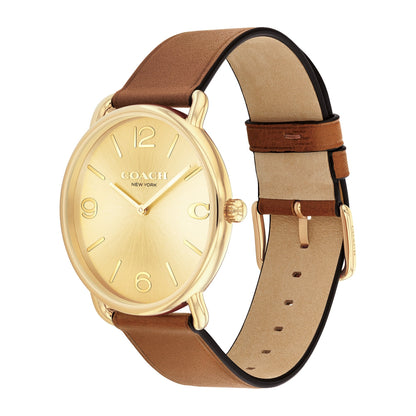 MENS' ELLIOT LEATHER STRAP WATCH