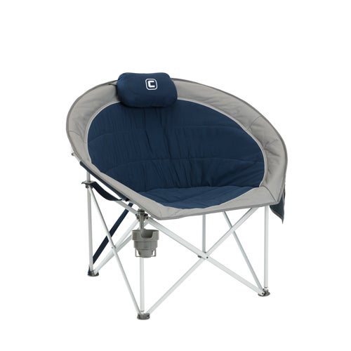 OVERSIZED PADDED ROUNDED CHAIR, NAVY