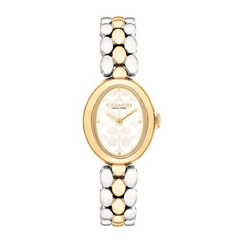 LADIES' SAMMY OVAL STAINLESS STEEL WATCH, "C" DIAL