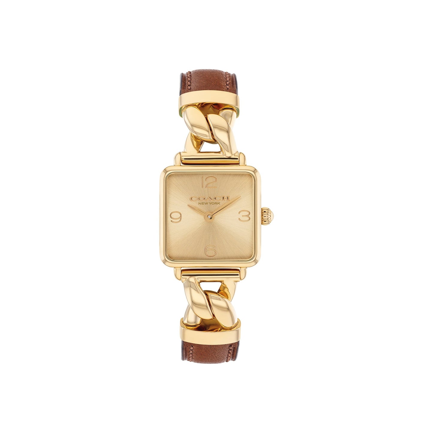 LADIES CASS LEATHER STRAP SQUARE WATCH DIAL