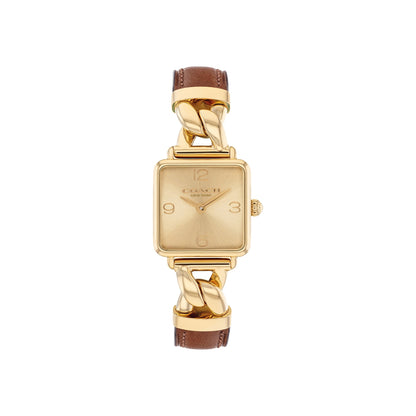 LADIES CASS LEATHER STRAP SQUARE WATCH DIAL