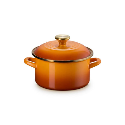 3.8QT ENAMEL ON STEEL COVERED STOCKPOT PERSIMMON
