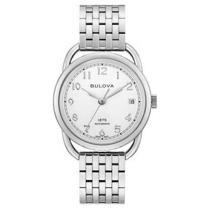 LADIES' JOSEPH BULOVA COMMODORE AUTOMATIC SILVER-TONE SS WATCH, SILVER DIAL