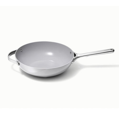 12" NONSTICK CERAMIC STIR FRY PAN GRAY