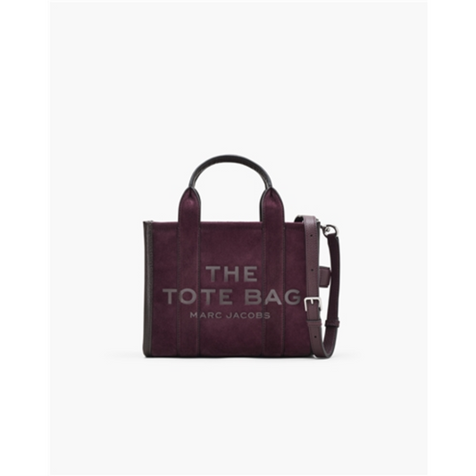 THE SUEDE SMALL TOTE BAG, DARK PLUM