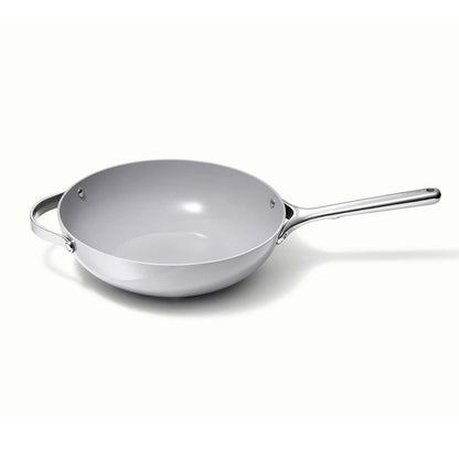 12" NONSTICK CERAMIC STIR FRY PAN GRAY