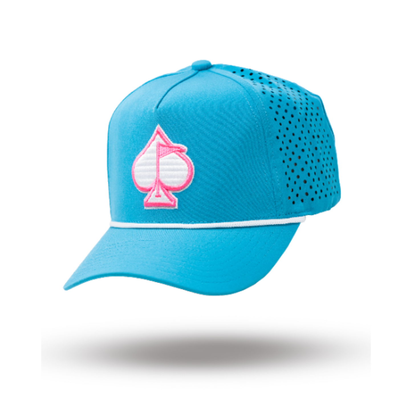 PERFORATED ROPE HAT - BABY BLUE
