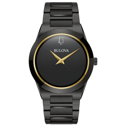 MENS MILLENIA BLACK ION-PLATED STAINLESS STEEL WATCH BLACK DIAL