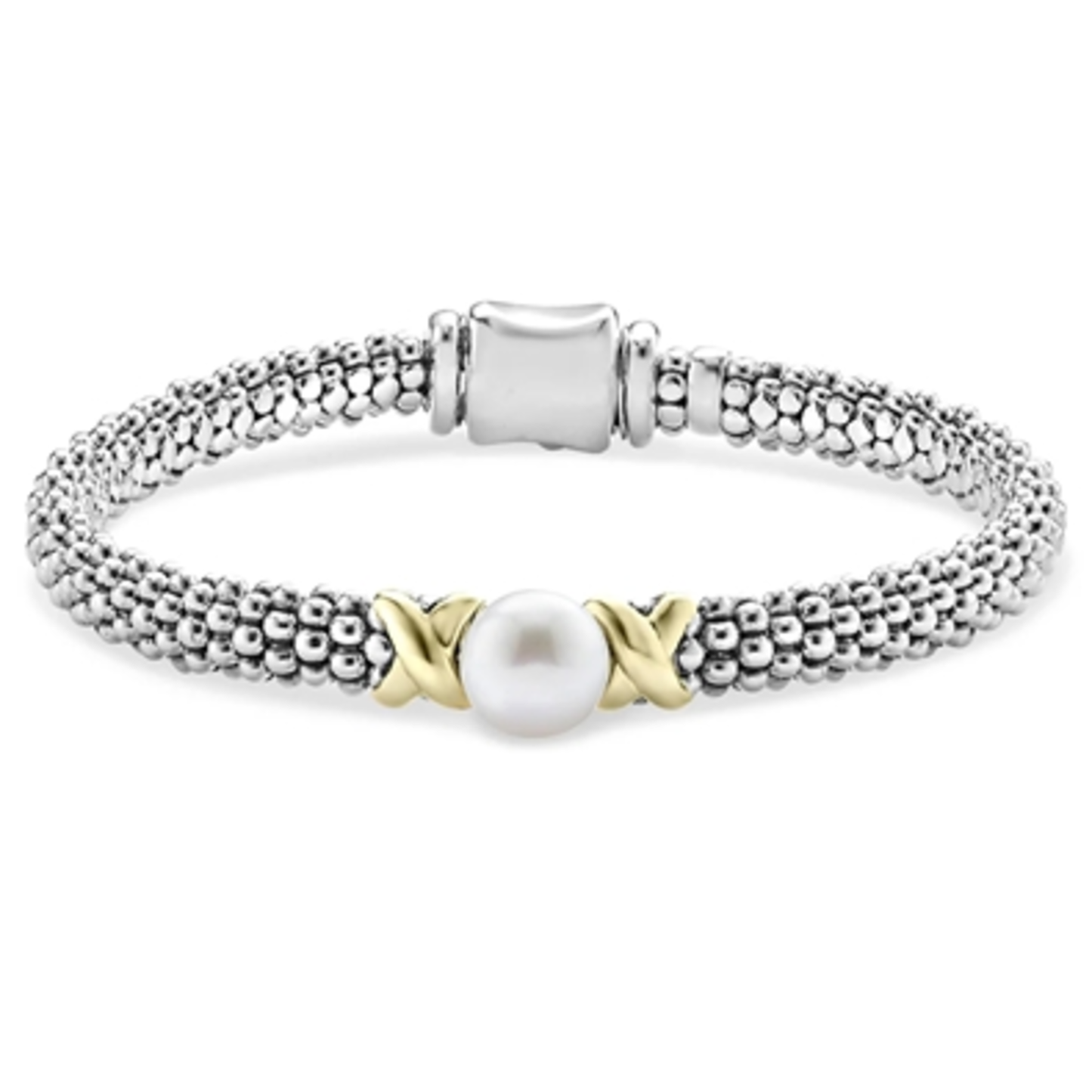 TWO-TINE X PEARL CAVIAR BRACELET 6MM