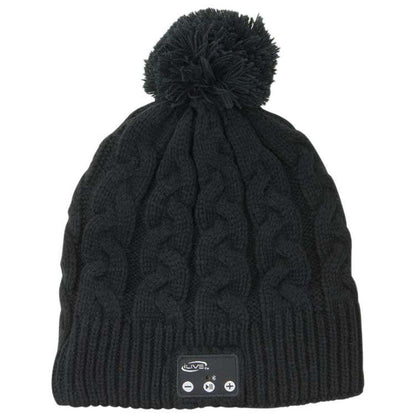BLUETOOTH WIRELESS MUSIC BEANIE  W/ BUILT-IN SPEAKERS AND MIC BLACK