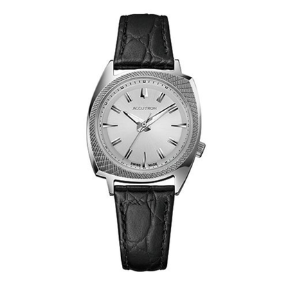 UNISEX LEGACY AUTOMATIC 565 CASE BLACK LEATHER STRAP SILVER DIAL