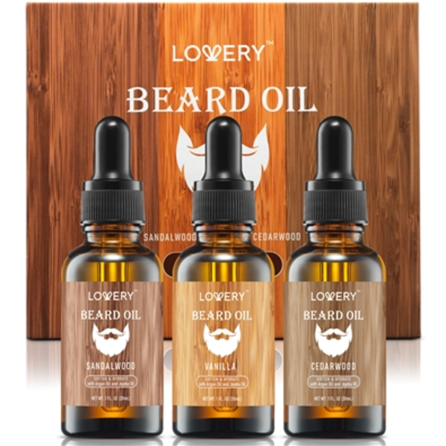 MENS BEARD OIL GIFT SET, BROWN, BLACK, 3 PIECES