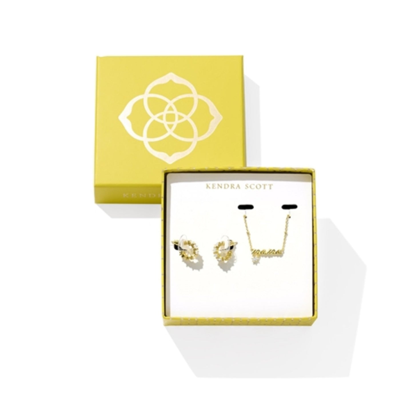 MAMA & CAILIN GIFT SET, GOLD/WHITE CRYSTAL