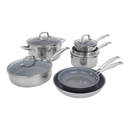 HENCKELS CLAD H3 10PC INDUCTION CERAMIC NON-STICK COOKWARE SET
