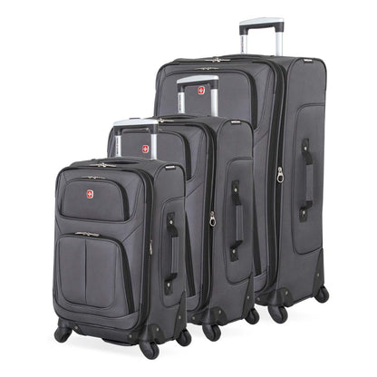 6283 EXPANDABLE SPINNER 3PC SOFTSIDE LUGGAGE SET GRAY