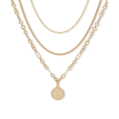 MULTI-ROW PENDANT NECKLACE GOLD