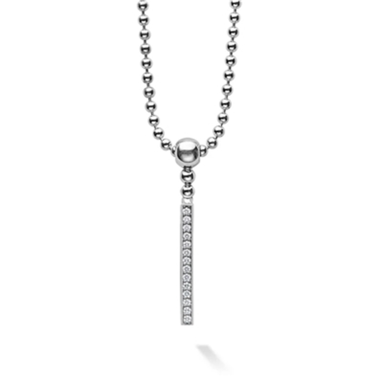 LINEAR DIAMOND PENDANT NECKLACE, 35MM X 3MM