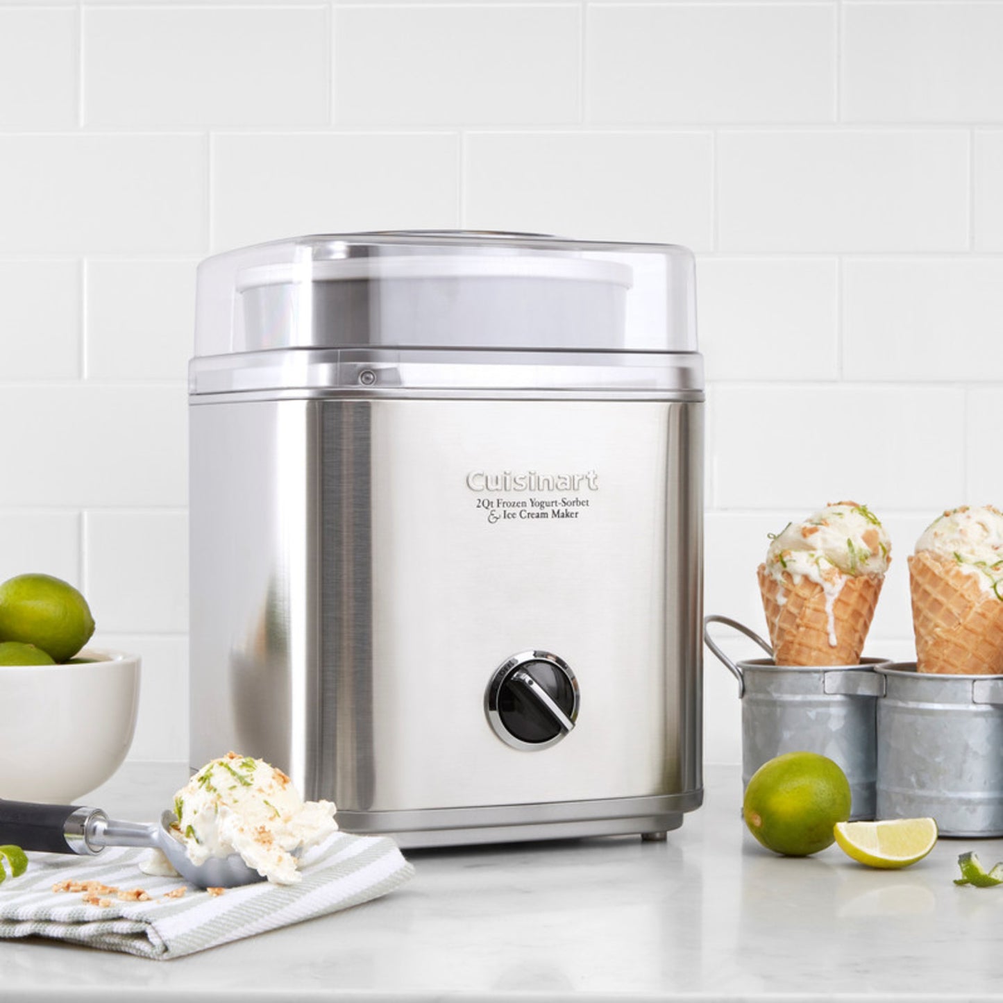 CUISINART PURE INDULGENCE 2 QUART FROZEN YOGURT-SORBET & ICE CREAM MAKER