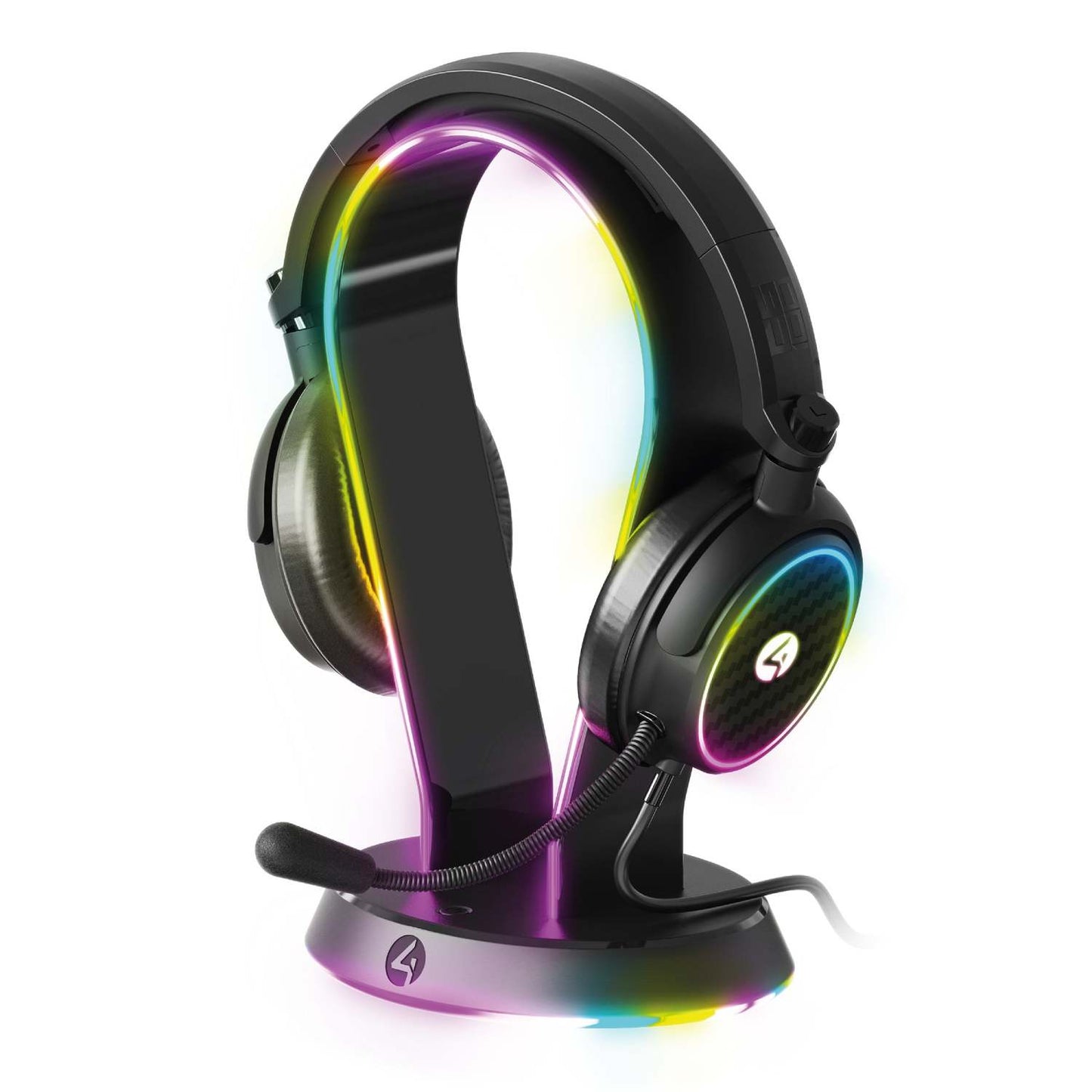 LIGHT UP GAMING HEADSET & STAND BUNDLE BLACK