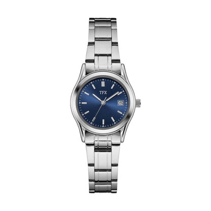 LADIES' TFX STAINLESS STEEL BRACELET, BLUE DIAL