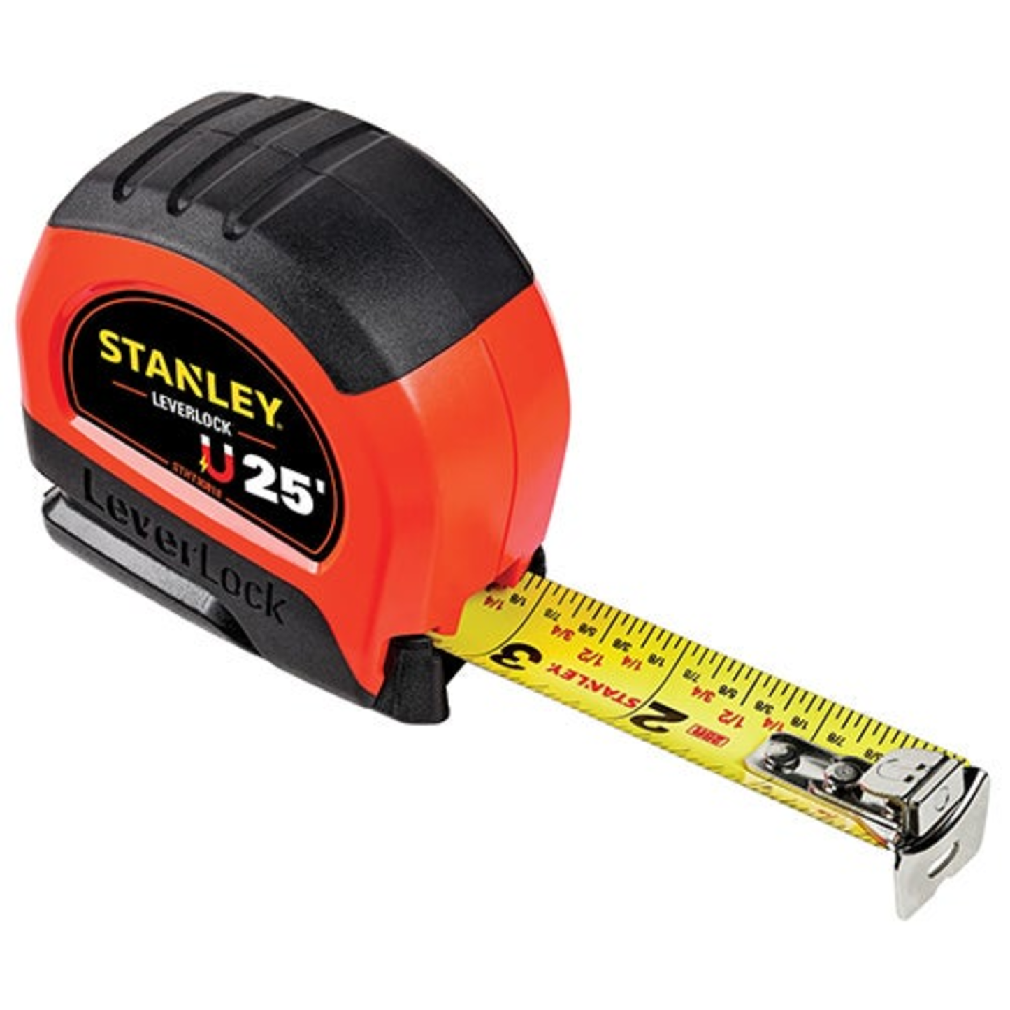 25FT HIGH-VISIBILITY MAGNETIC LEVERLOCK TAPE MEASURE