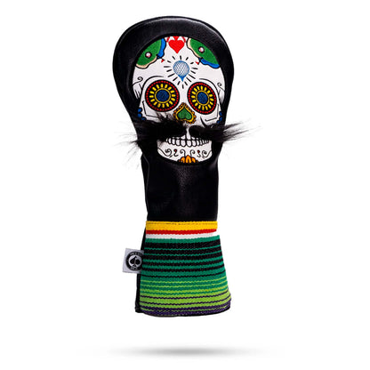 MUSTACHE SUGAR SKULL - DRIVER COVER BLACK