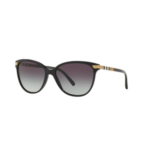 WOMEN'S CAT EYE NON-POLARIZED SUNGLASSES, BLACK FRAME/GREY LENS, 57