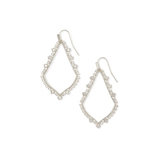SOPHEE CRYSTAL DROP, RHODIUM METAL WHITE CZ