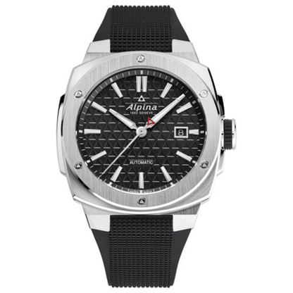 MEN'S ALPINER EXTREME AUTOMATIC BLACK RUBBER STRAP WATCH, BLACK DIAL