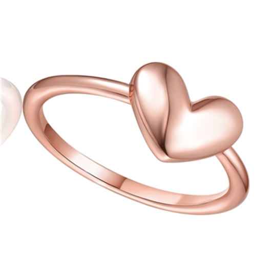 18K ROSE GOLD CLASSIC LOVE HEART RING, GOLD, 4"