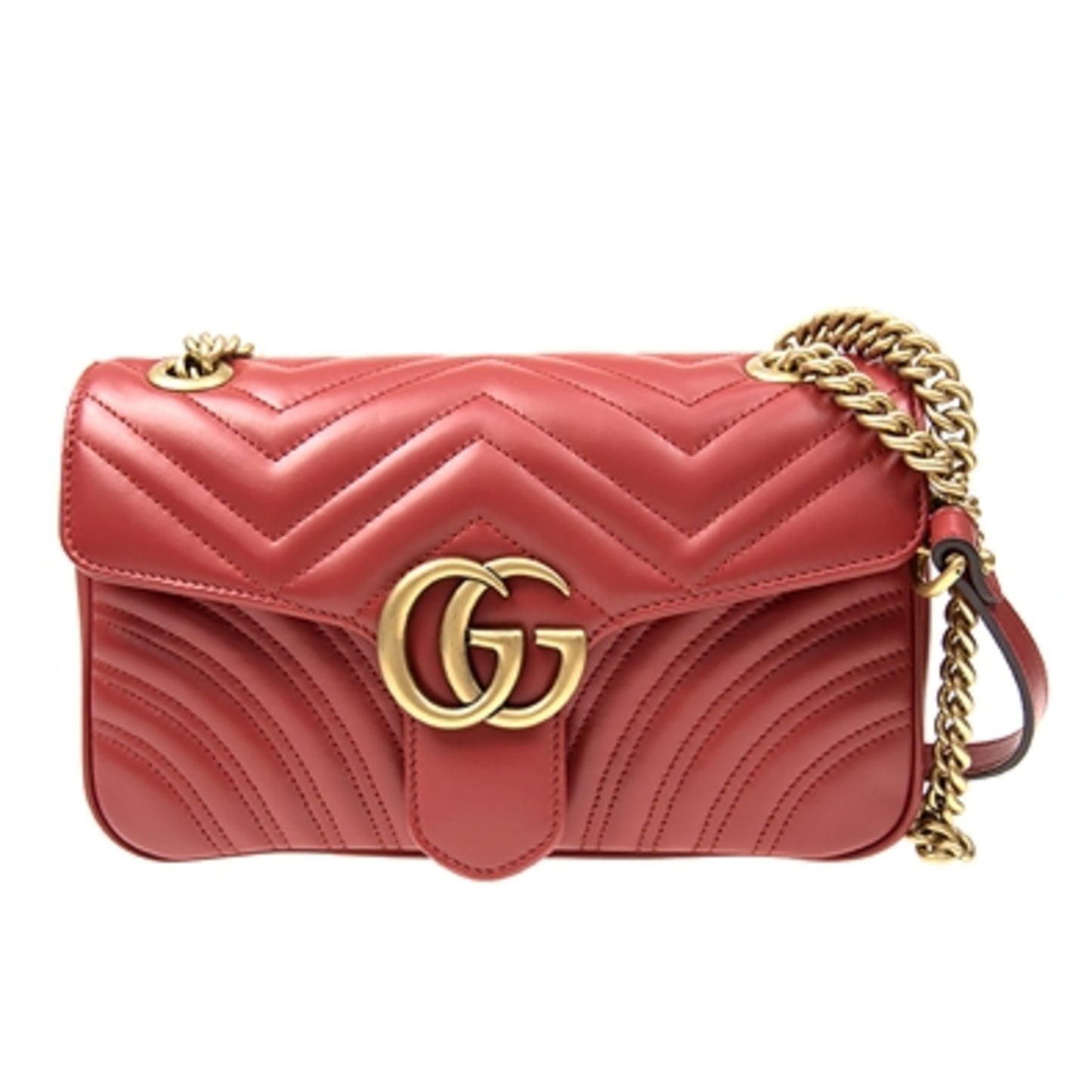 GG MARMONT SMALL MATELASSÉ BAG, HIBISCUS RED, 10X6X3