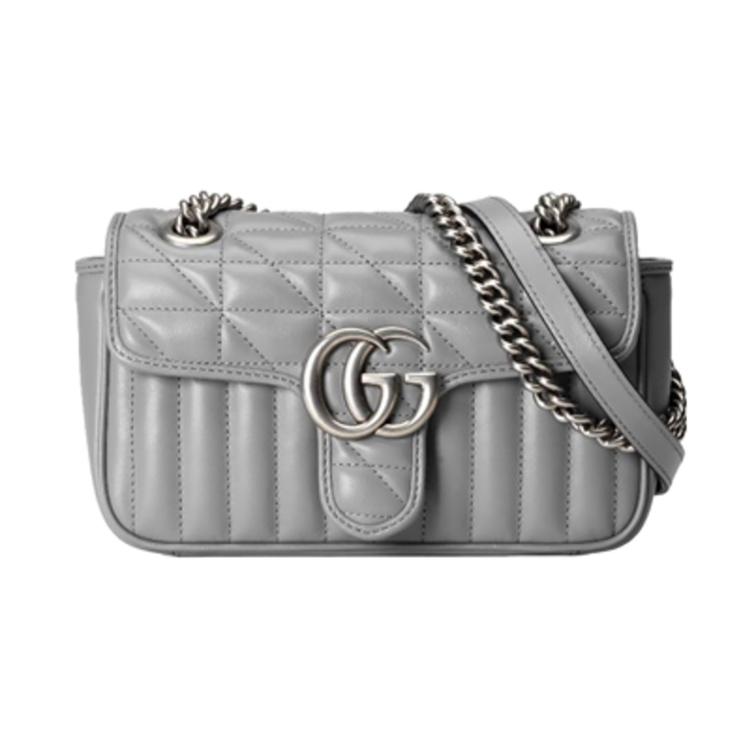 GG MARMONT MINI BAG MATELASSÉ, DARK GREY