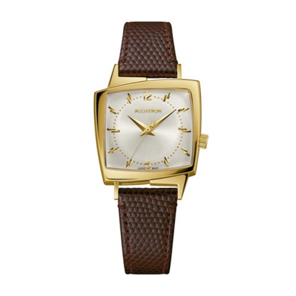 UNISEX LEGACY AUTOMATIC 521 BROWN LIZARD LEATHER STRAP WATCH SILVER DIAL