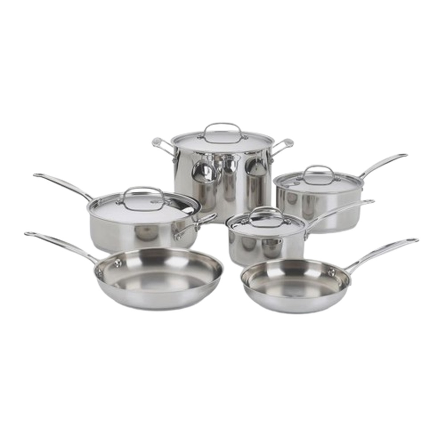 CUISINART CHEF'S CLASSIC STAINLESS 10PC COOKWARE SET