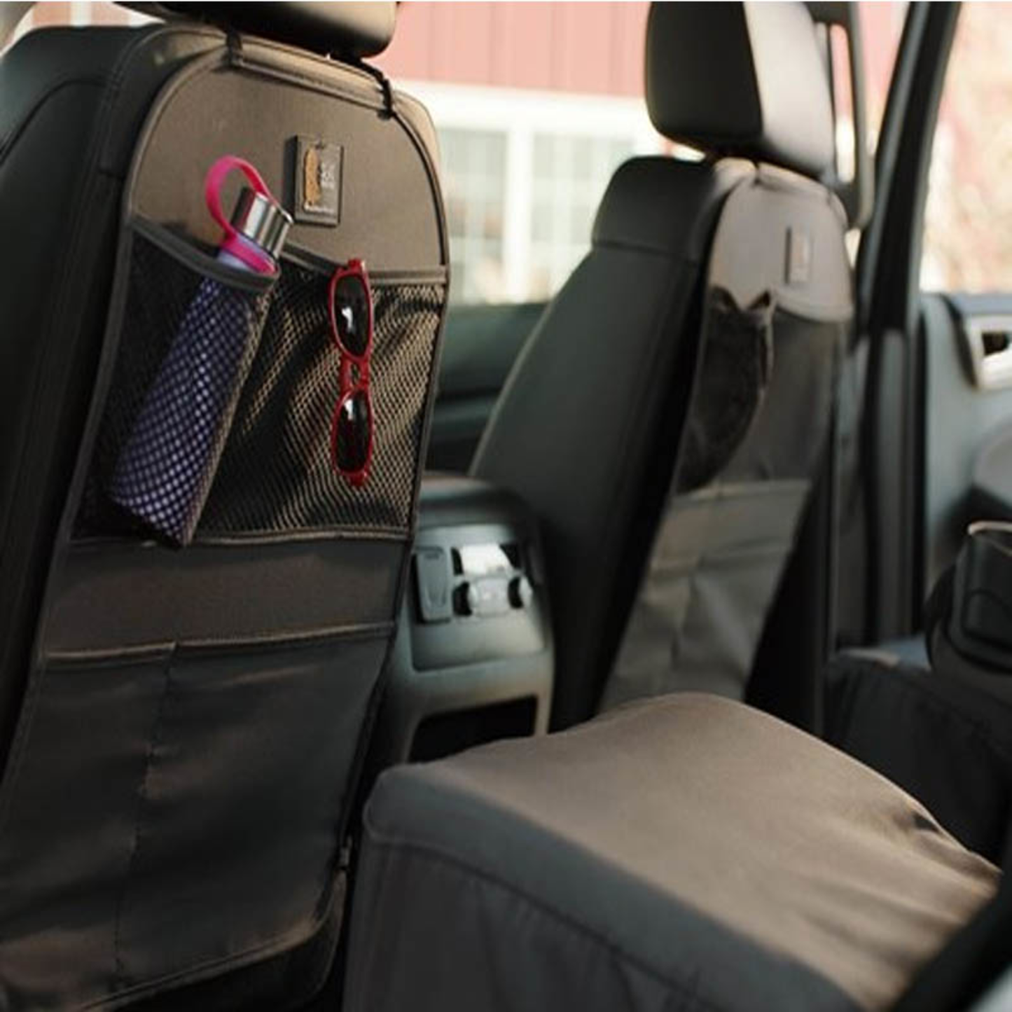 SEAT BACK PROTECTOR AND ORGANIZER - (BLACK)