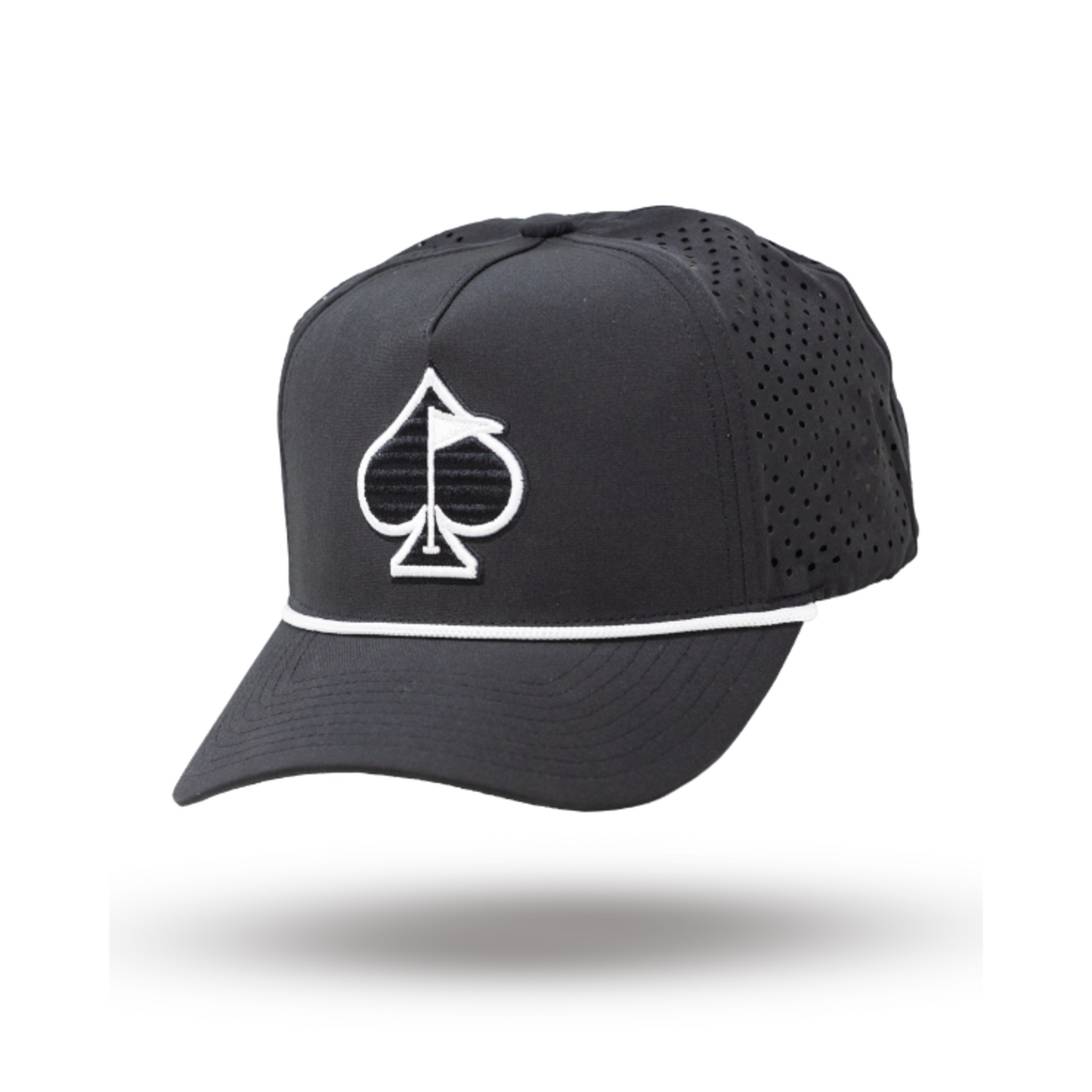 PERFORATED ROPE HAT - BLACK