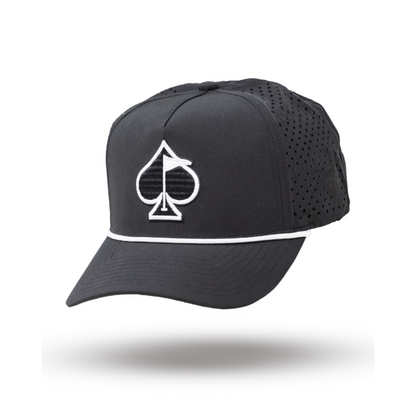 PERFORATED ROPE HAT - BLACK