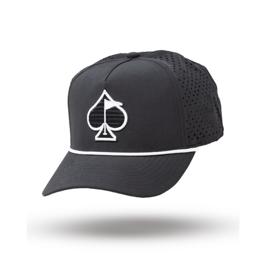 PERFORATED ROPE HAT - BLACK