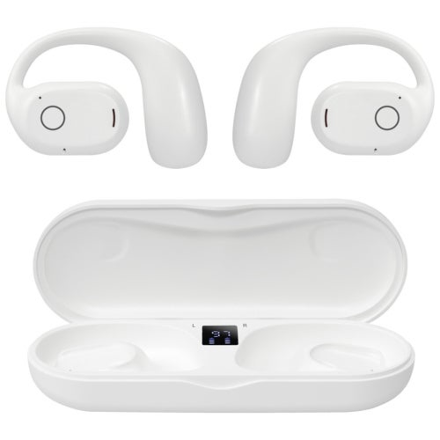 CLEAR TRULY WIRELESS OPEN EAR EARBUDS WHITE