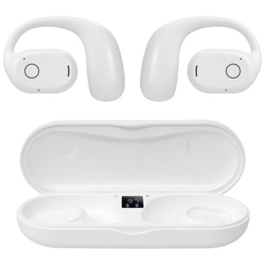 CLEAR TRULY WIRELESS OPEN EAR EARBUDS WHITE