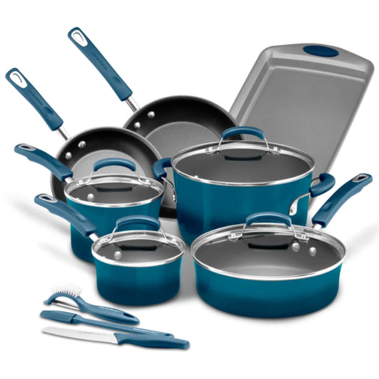 RACHAEL RAY CLASSIC BRIGHTS 14-PIECE NONSTICK COOKWARE SET