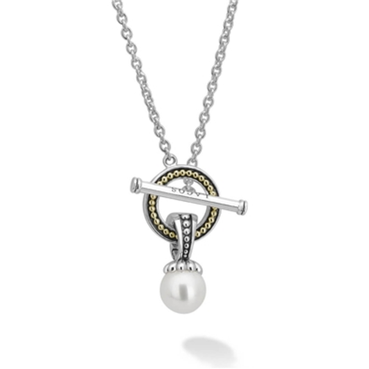 PEARL TOGGLE PENDANT NECKLACE, 18"
