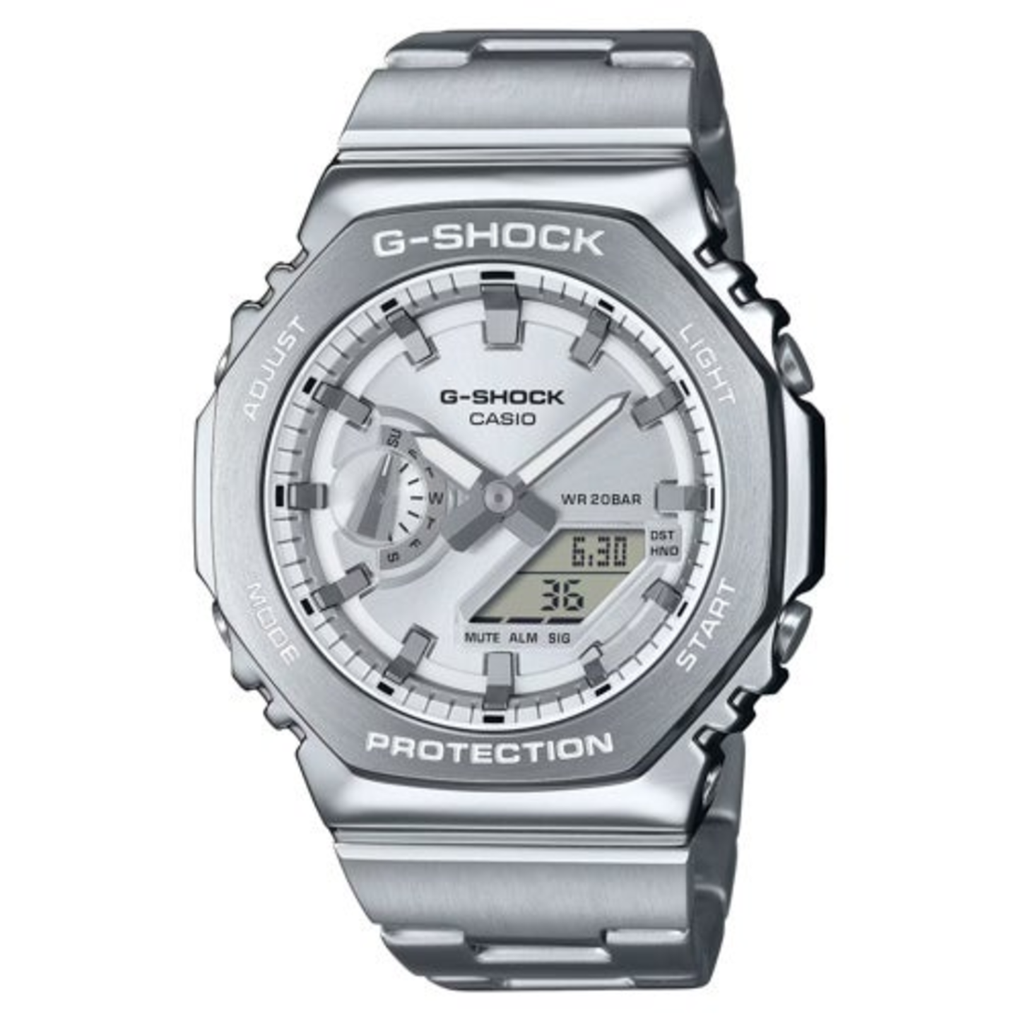 MENS 2100 G-SHOCK OCTAGON G-STEEL STAINLESS STEEL WATCH
