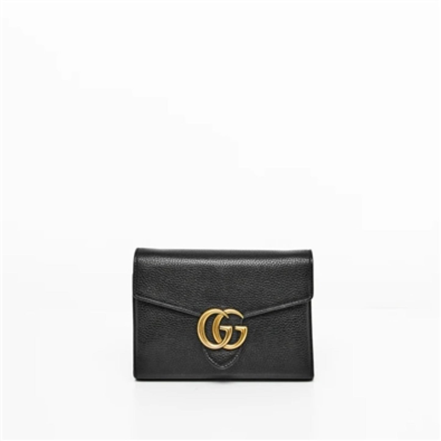 GG MARMONT LEATHER FOLDING WALLET, BLACK (NERO)
