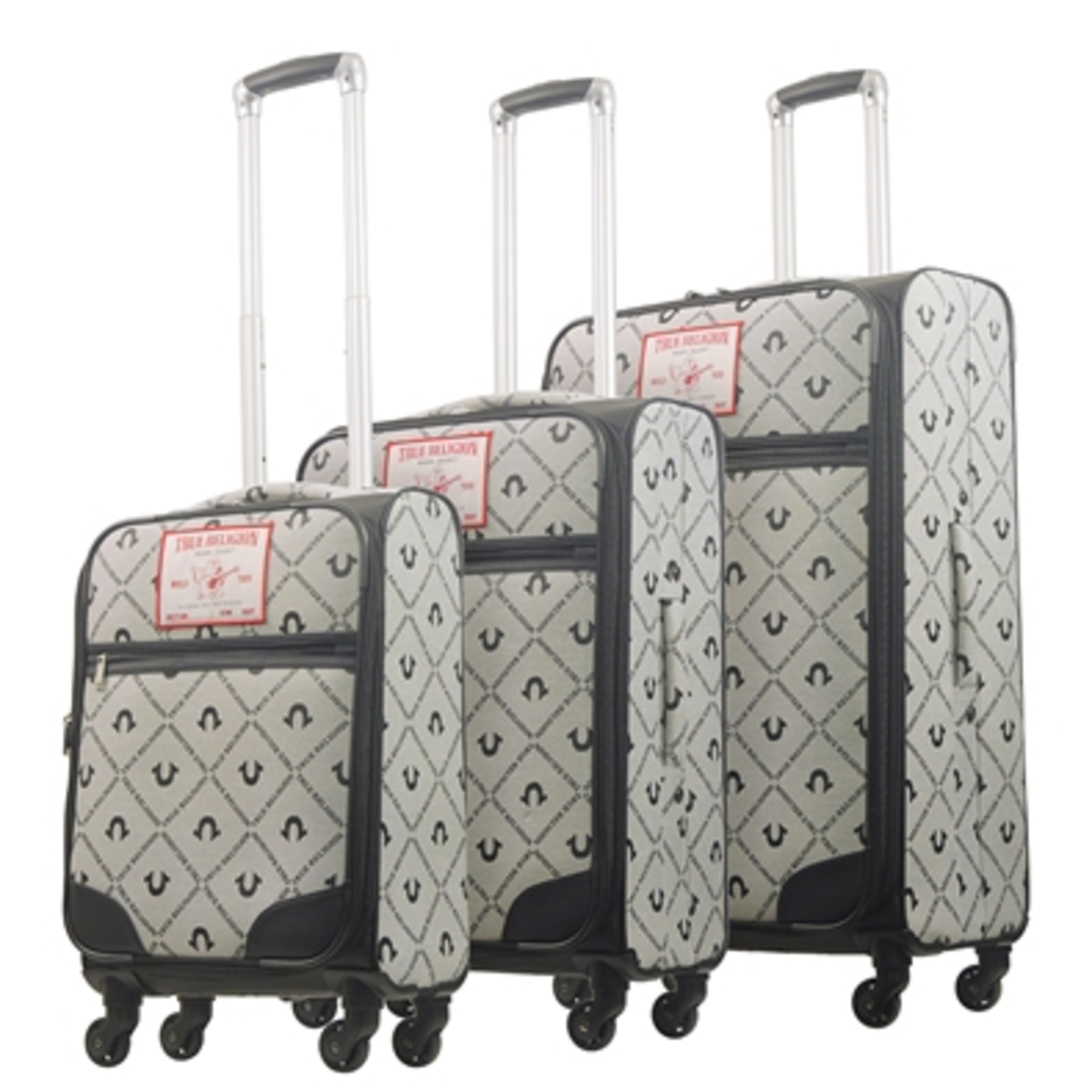 SOFT SIDED SPINNER LUGGAGE SET, BLACK, 3 PIECES